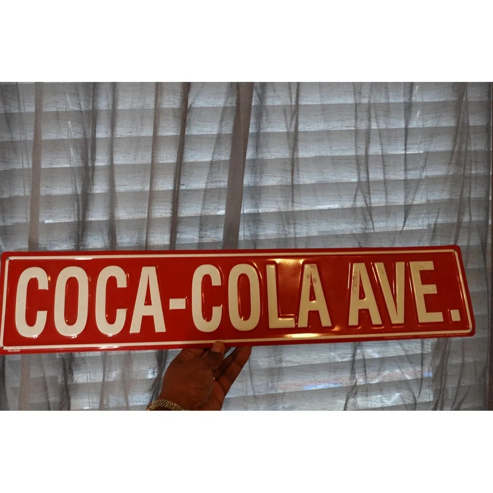 Coca-Cola Avenue‎ Street Sign Metal Embossed Advertising Decor 24X4 in
